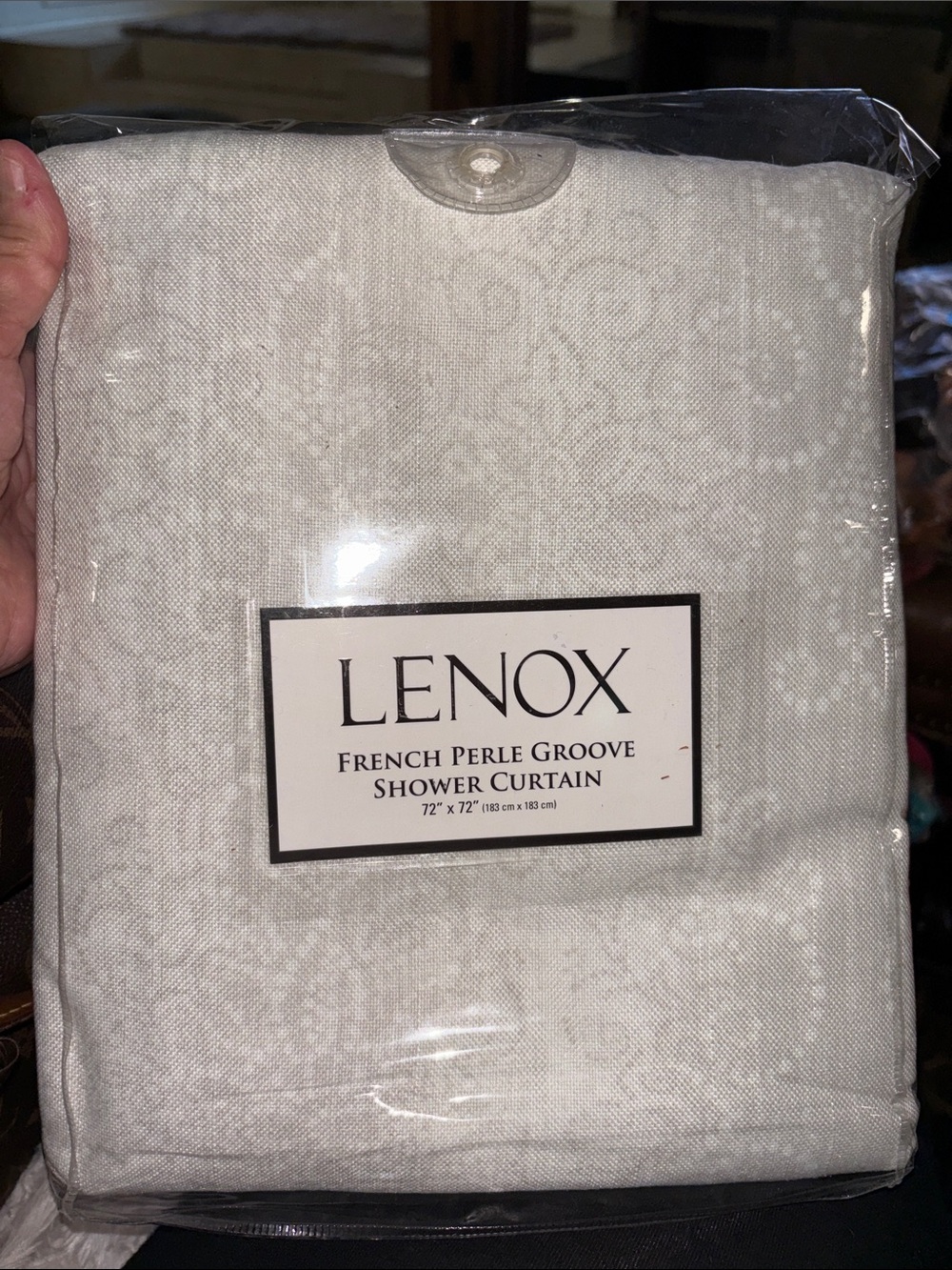 Lenox Neutral Textured Shower Curtain - Light Taupe